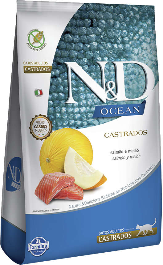 N&D Ocean para Gatos Castrados Sabor Salmão e Melão Castrados 1,5kg