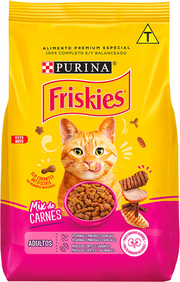 Ração Seca Nestlé Purina Friskies Mix de Carnes para Gatos Adultos