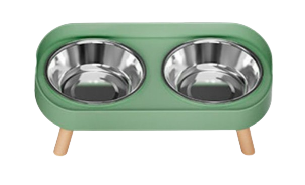 Comedouro Duplo Elevado Tigela Inox