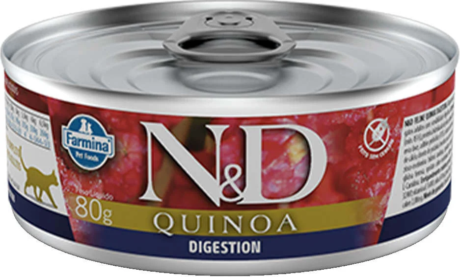 N&D Quinoa Ração Úmida para Gatos Adultos Cuidado Digestivo Wet Food 80g