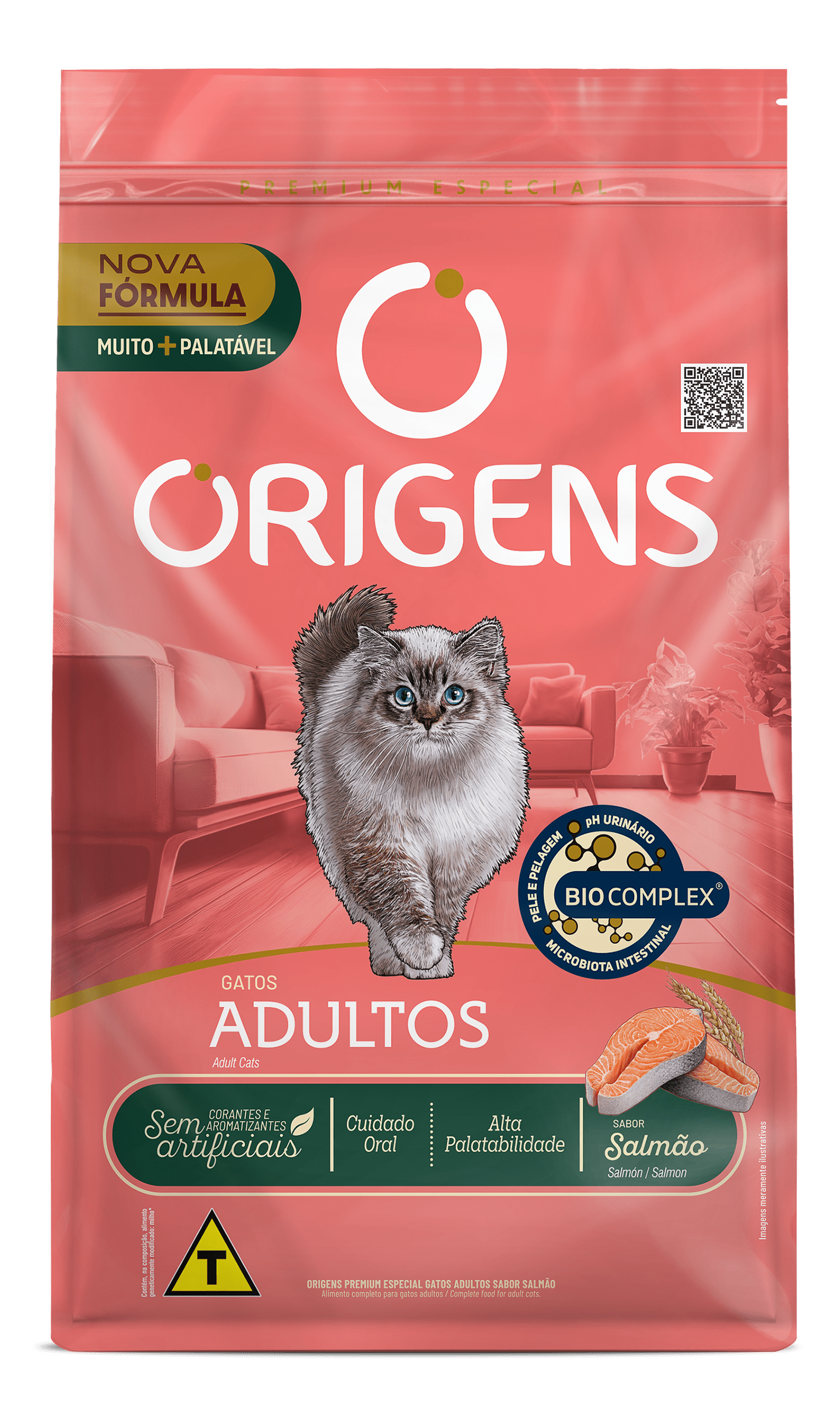 Origens para Gatos Adultos Sabor Salmão 3kg
