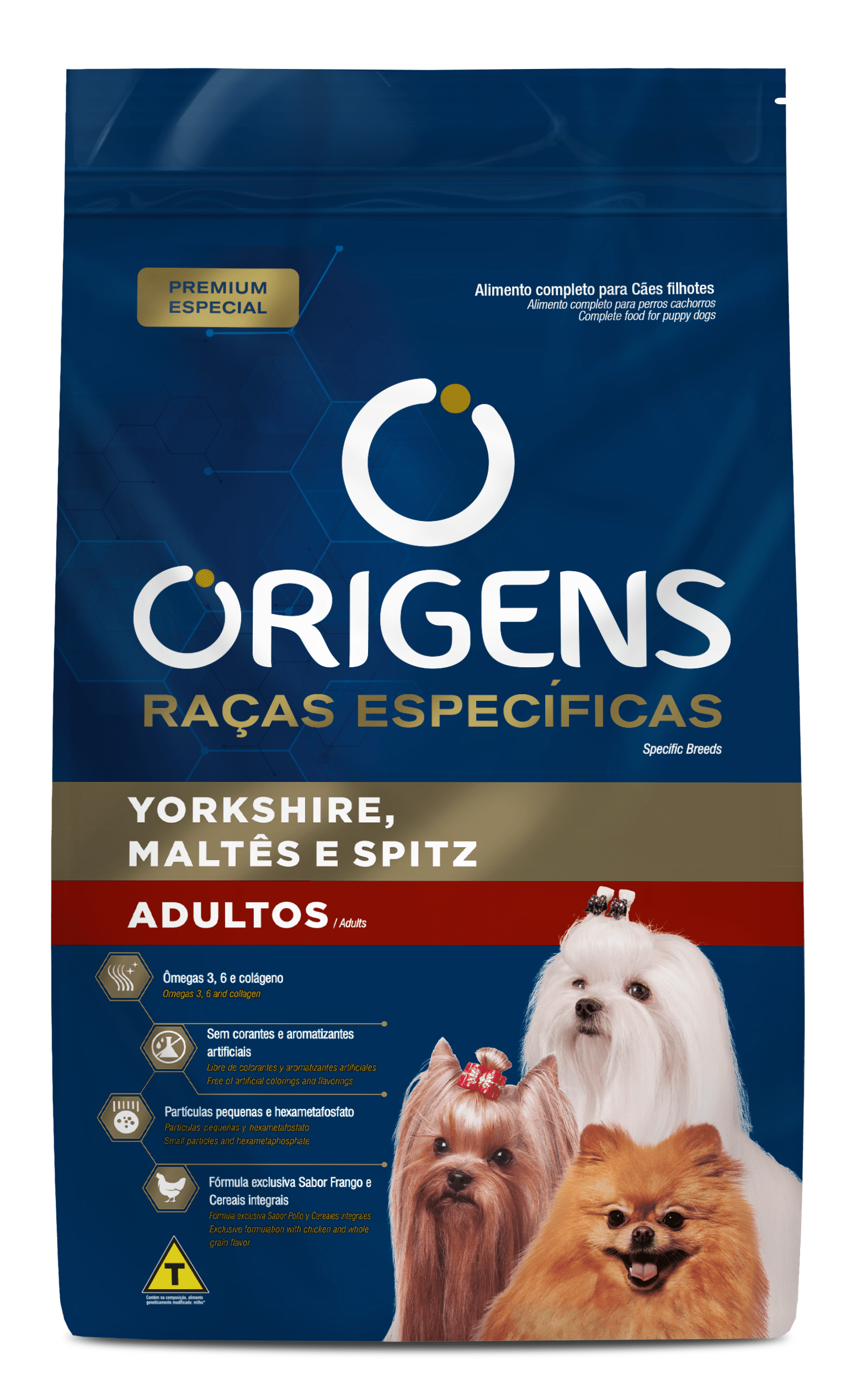 Origens Raças Específicas para Cães Adultos Yorkshire, Maltês e Spitz Alemão 10,1kg