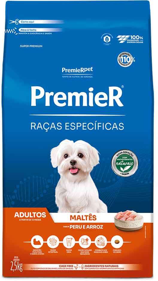 PremieR Raças Específicas para Maltês Adultos Sabor Peru e Arroz 2,5kg