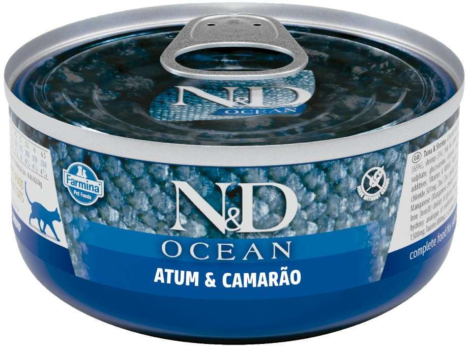 N&D Ocean Ração Úmida para Gatos Sabor Atum e Camarão Adult Wet Food 70g