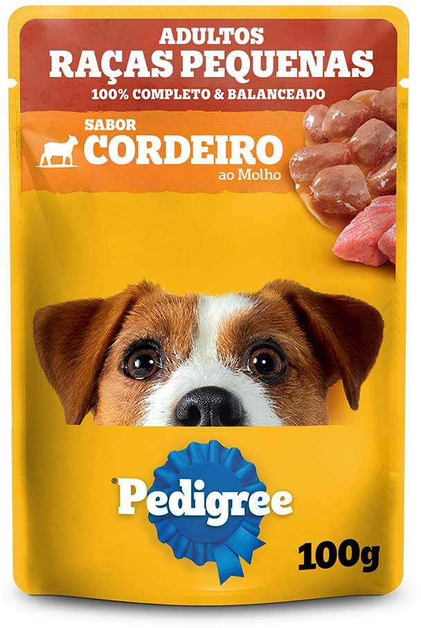 Ração Úmida Pedigree Sachê Cordeiro ao Molho para Cães Adultos de Raças Pequenas