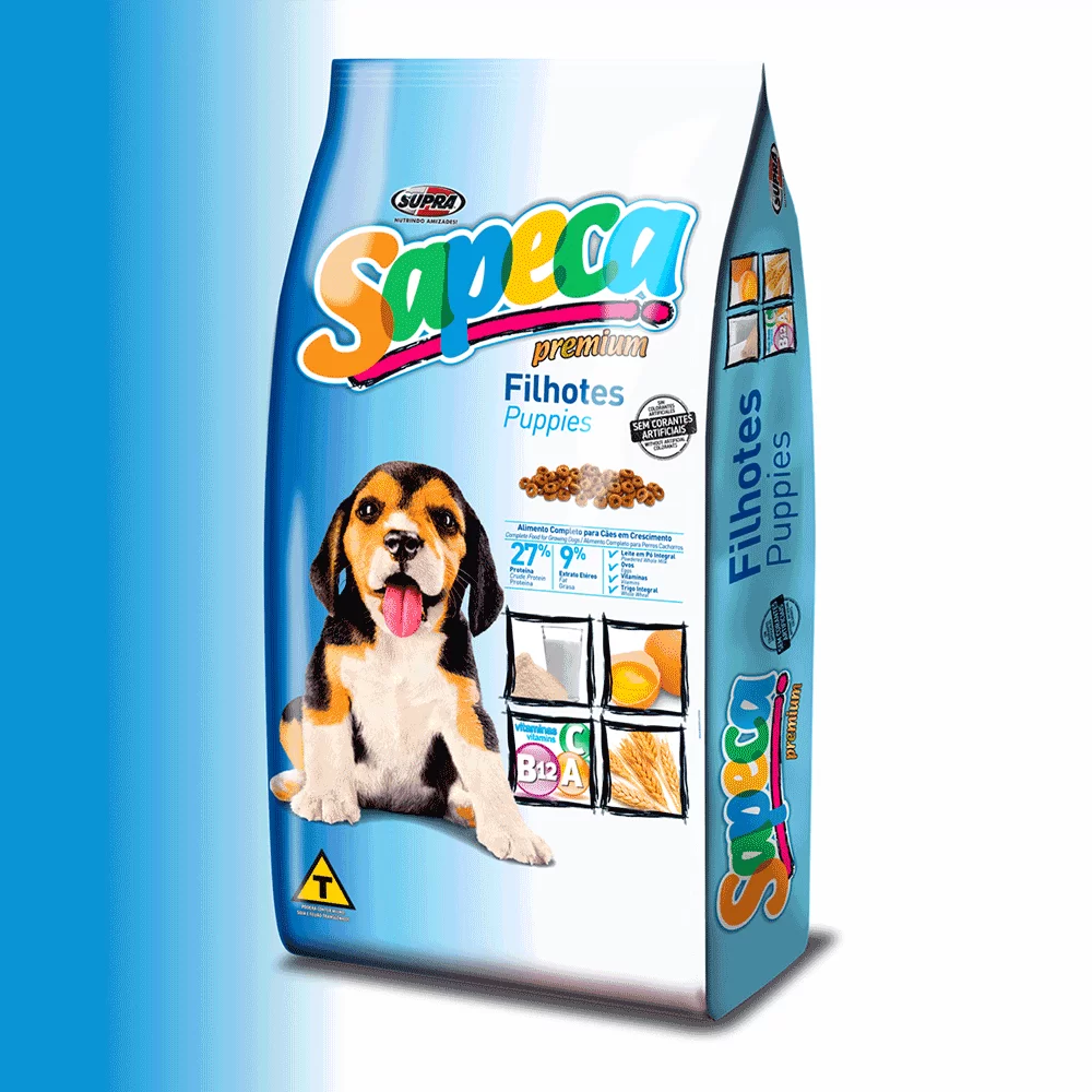 Ração Seca Sapeca Filhotes para Cães Filhotes de Todos os Tamanhos
