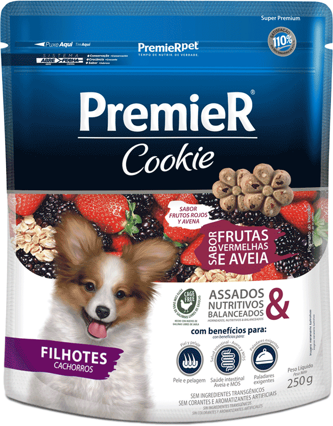 PremieR Cookie para Cães Filhotes Sabor Frutas Vermelhas e Aveia 250g