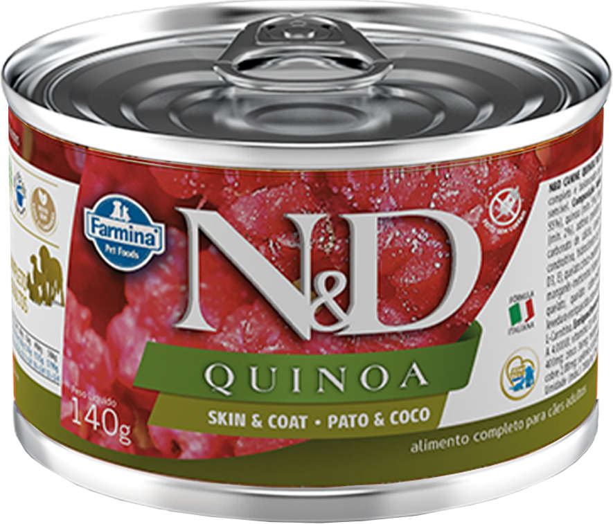 N&D Quinoa Skin and Coat para Cães Adultos Pele e Pelo Sabor Pato Wet Food 140g