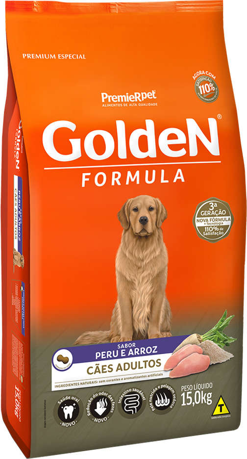 GoldeN Formula para Cães Adultos Sabor Peru e Arroz 15kg