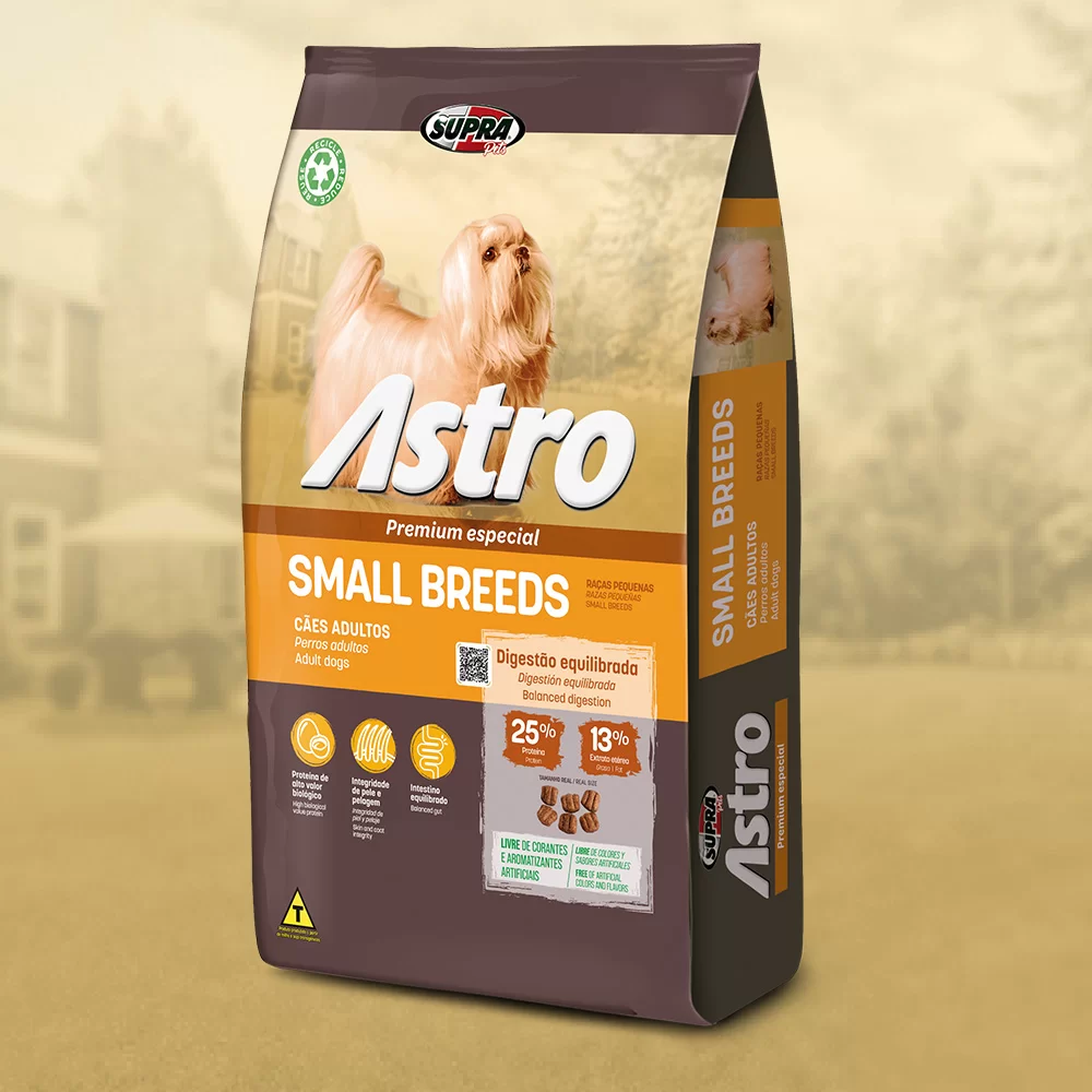 Ração Seca Astro Small Breeds para Cães de Raças Mini e Pequenas