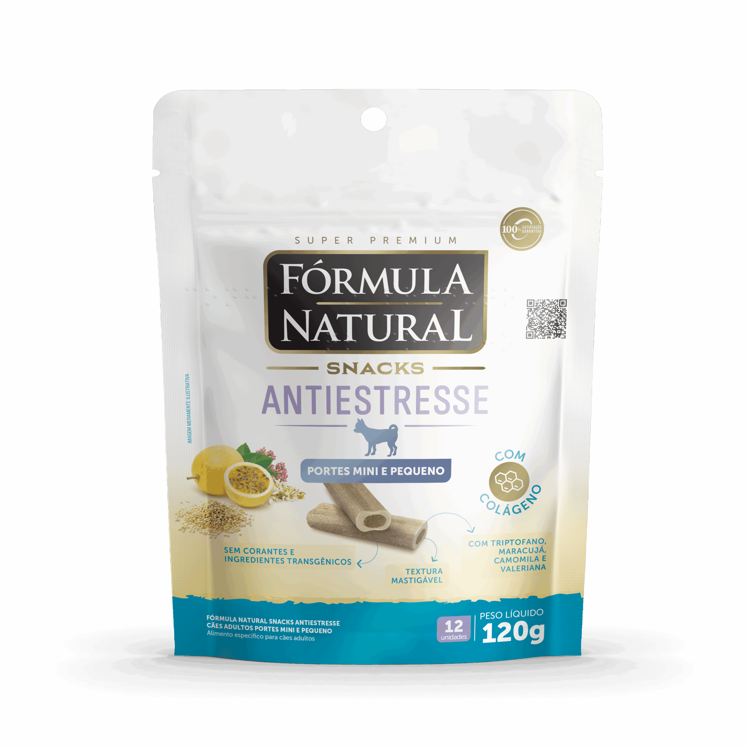 Fórmula Natural Snacks Antiestresse Cães Adultos Portes Mini e Pequeno 120g
