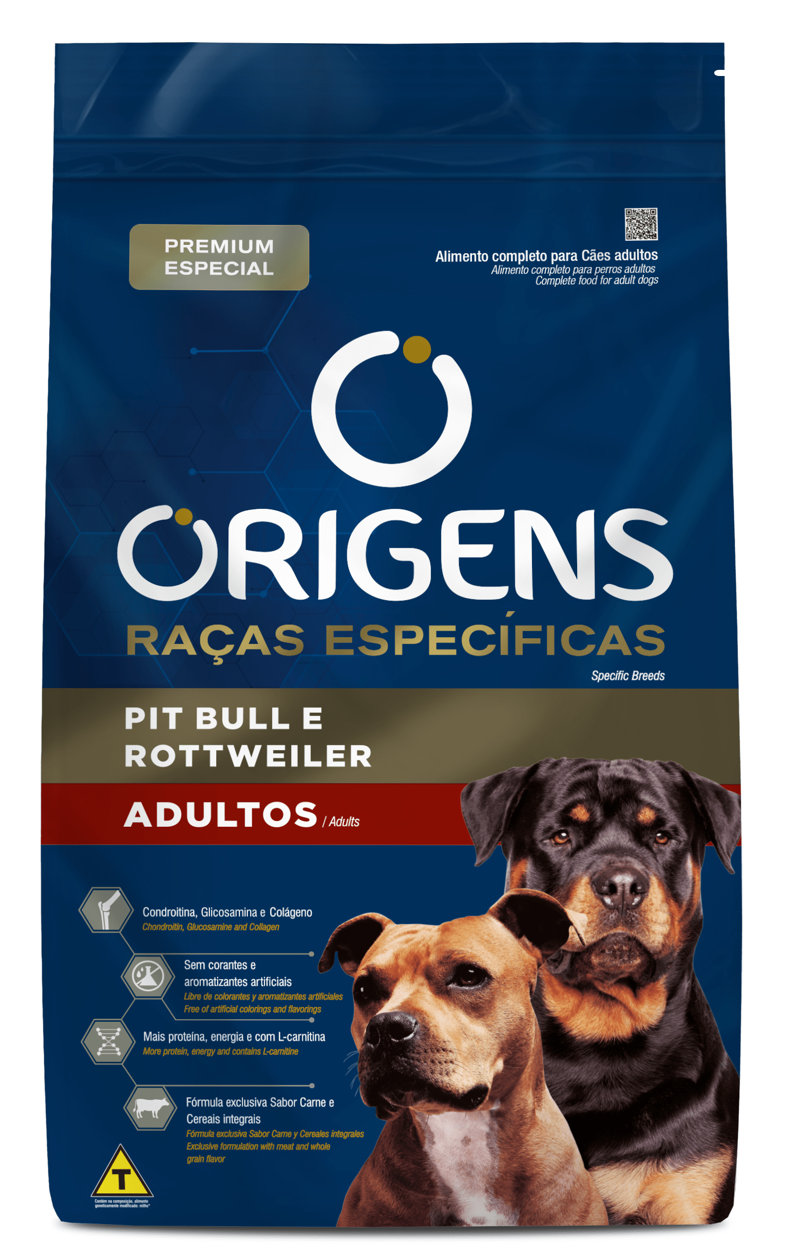 Origens Raças Específicas para Cães Adultos Pit Bull e Rottweiler 15kg
