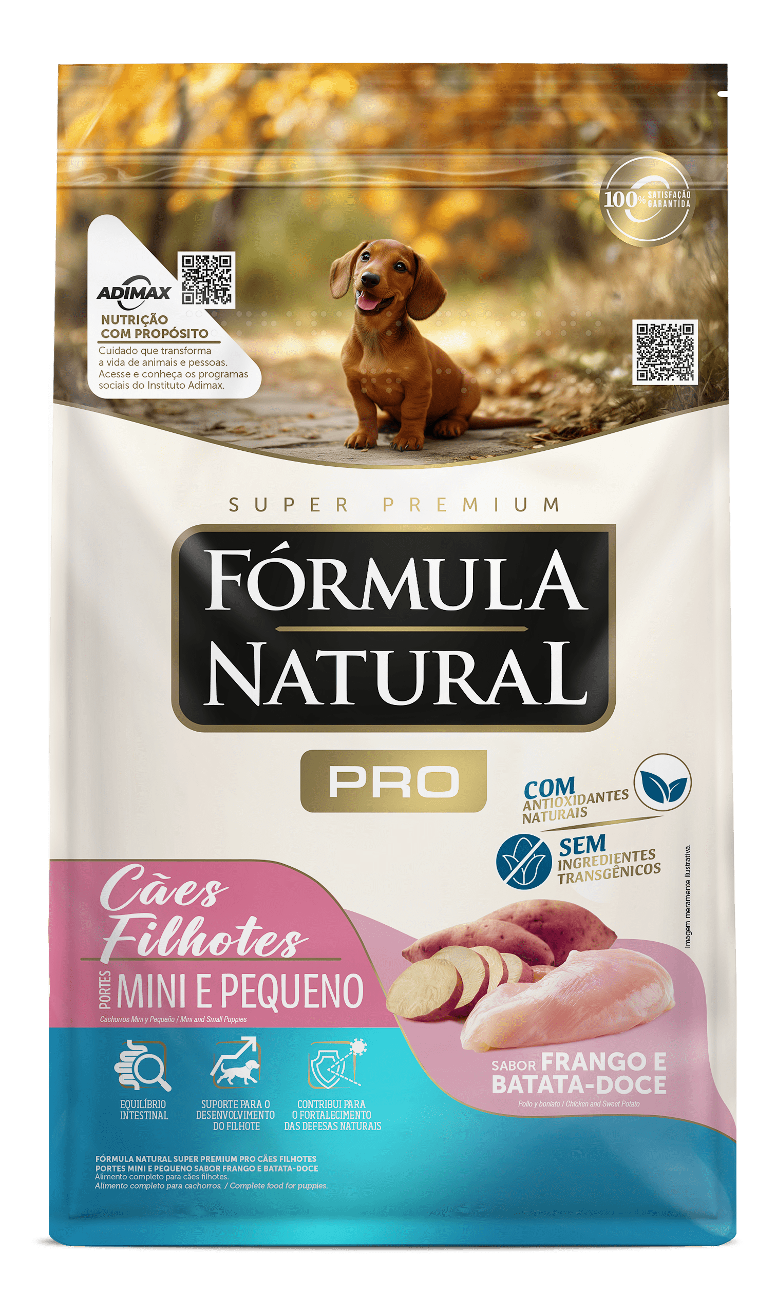 Fórmula Natural Pro para Cães Filhotes Portes Mini e Pequeno Sabor Frango e Batata Doce 15kg