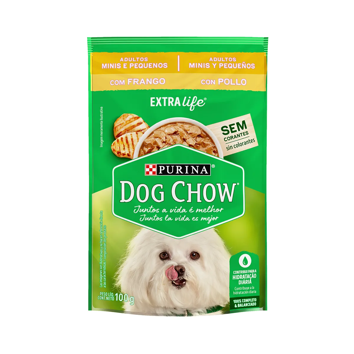 Ração Úmida Nestlé Purina Dog Chow Sachê Frango para Cães Adultos Raças Minis e Pequenas