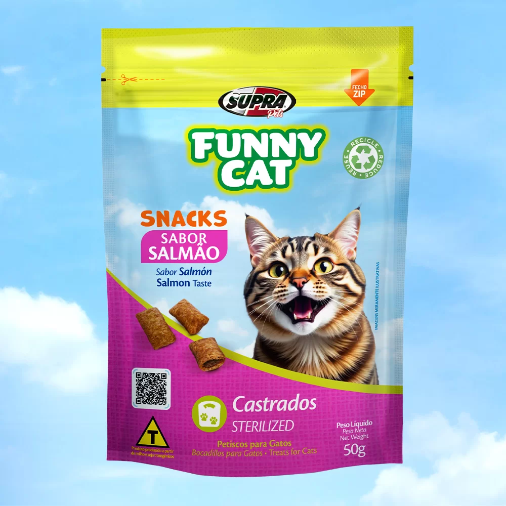 Petisco Snack Funny Cat Salmão