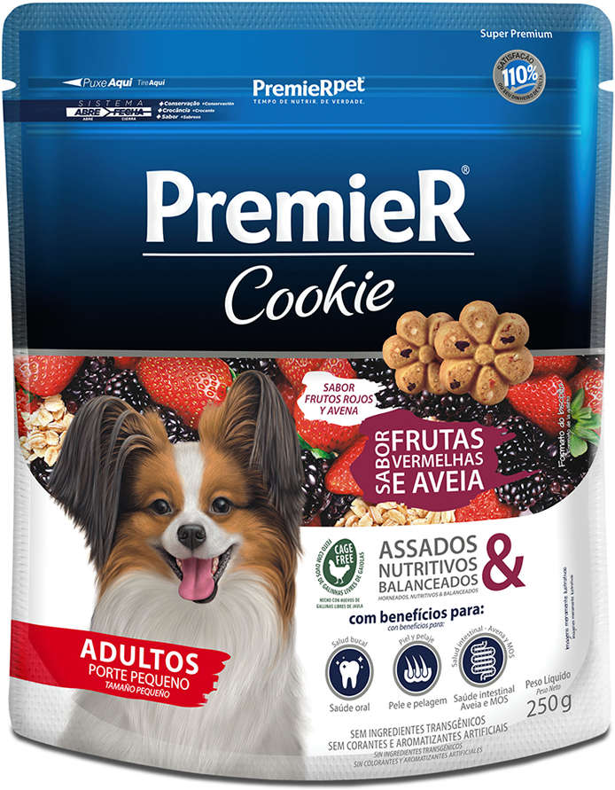 PremieR Cookie para Cães Adultos Porte Pequeno Sabor Frutas Vermelhas e Aveia 250g