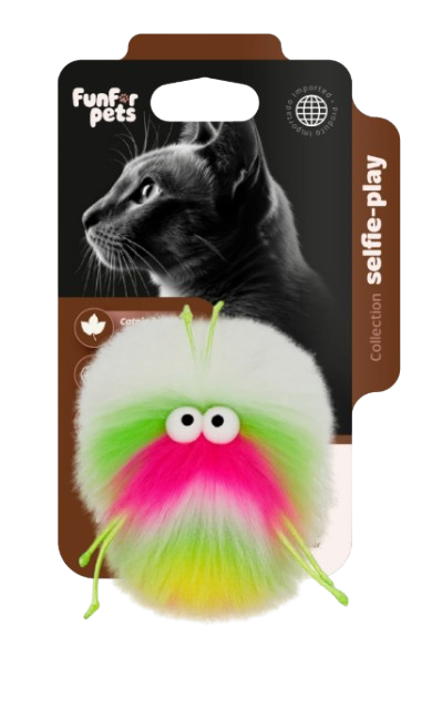 FUNCAT TOY FLUFFY BALL MONSTER PINK