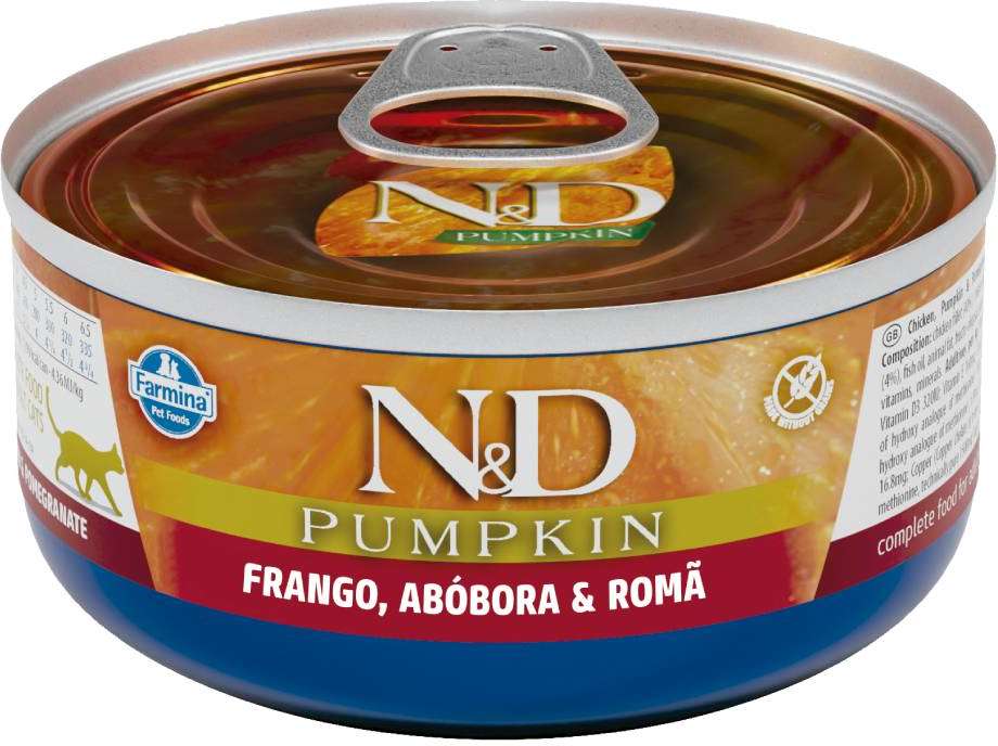 N&D Pumpkin Ração Úmida para Gatos Sabor Frango, Abóbora e Romã Wet Food 70g