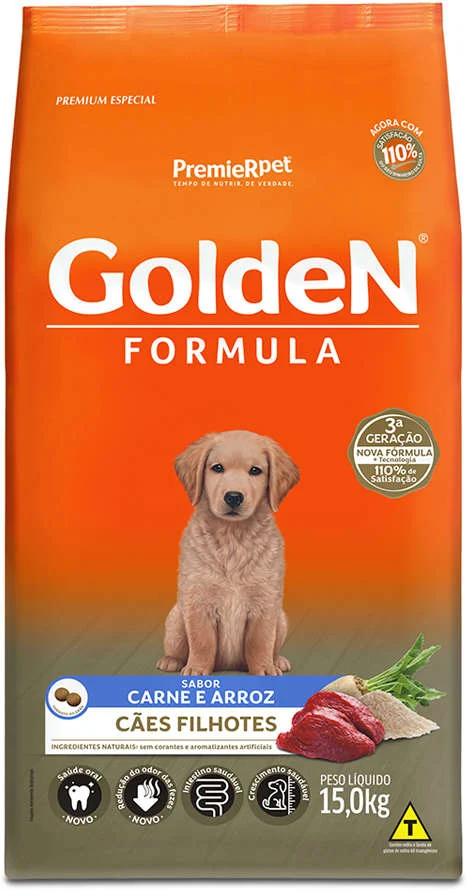 GoldeN Formula para Cães Filhotes Sabor Carne e Arroz 15kg