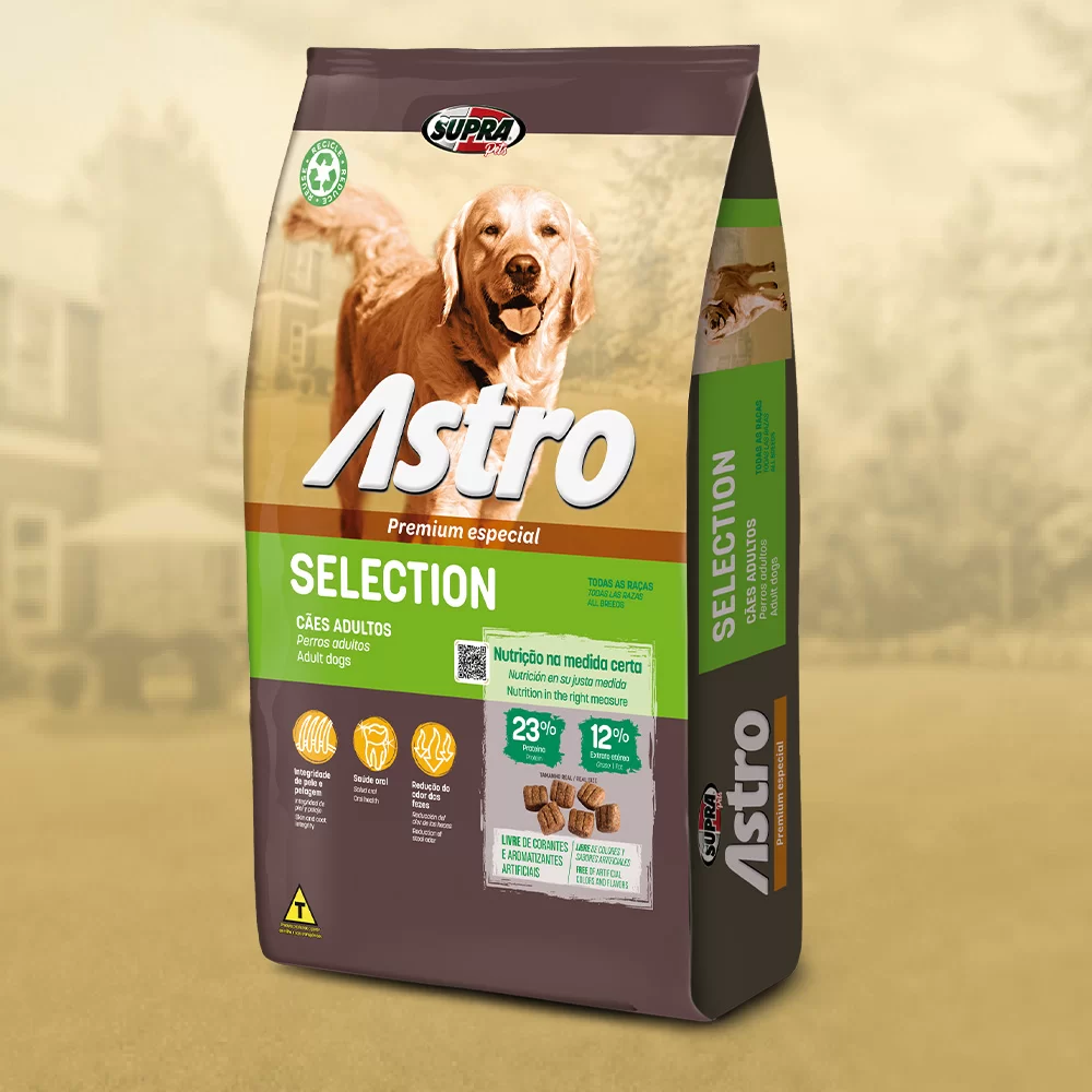 Ração Seca Astro Selection para Cães de Todos os Tamanhos