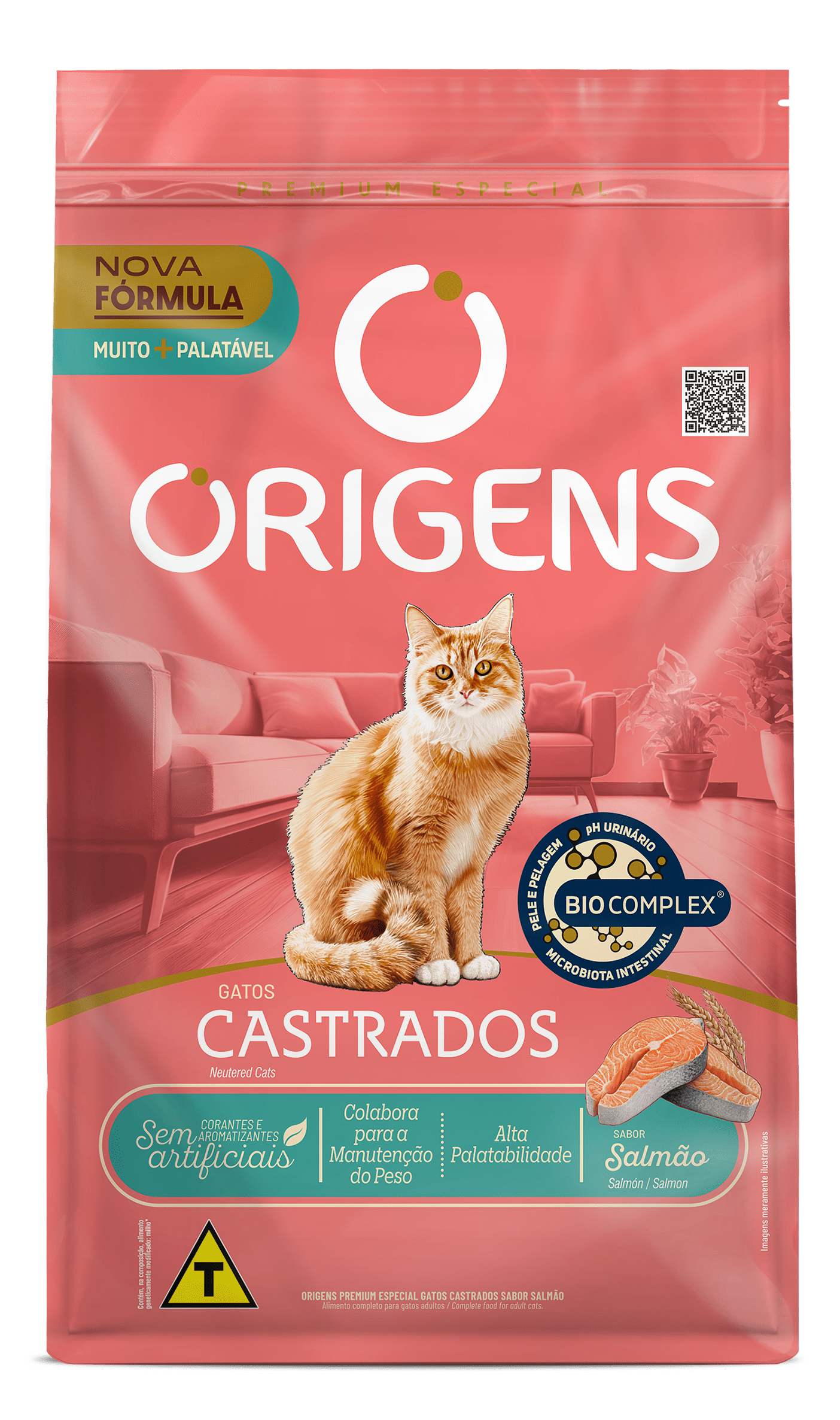 Origens para Gatos Castrado Sabor Salmão 3kg