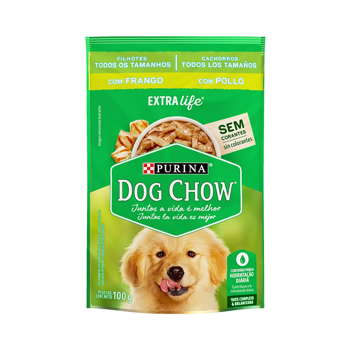 Ração Úmida Nestlé Purina Dog Chow Sachê Franguinho ao Molho para Cães Filhotes