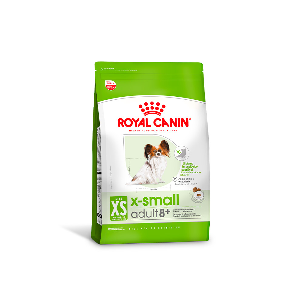 Ração Royal Canin X-Small Adulto 8+ para Cães Adultos e Idosos de Porte Miniatura