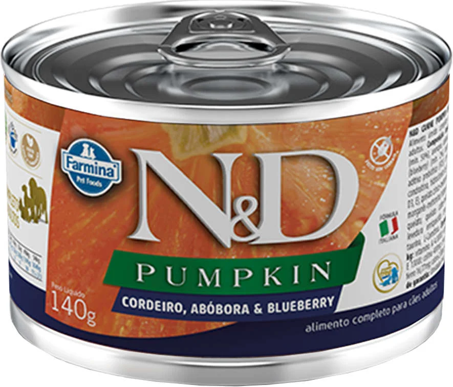 N&D Pumpkin Ração Úmida para Cães Adultos Sabor Cordeiro & Blueberry Adult Wet Food 140g