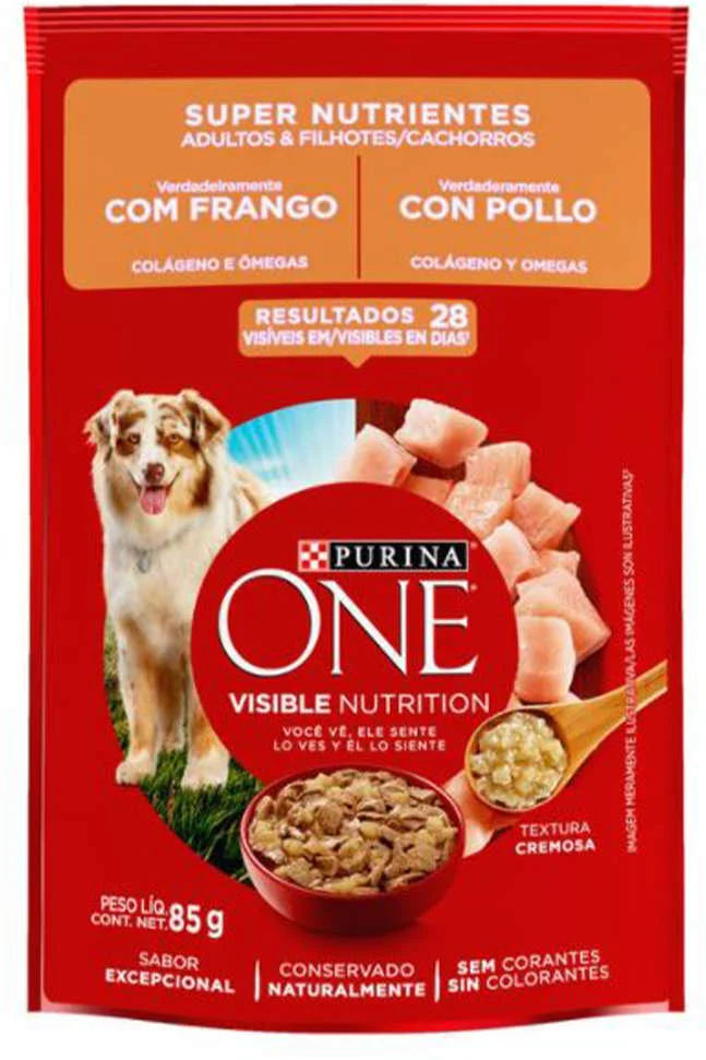 Ração Úmida Nestlé Purina One Frango para Cães Adultos e Filhotes - SUPER NUTRIENTES