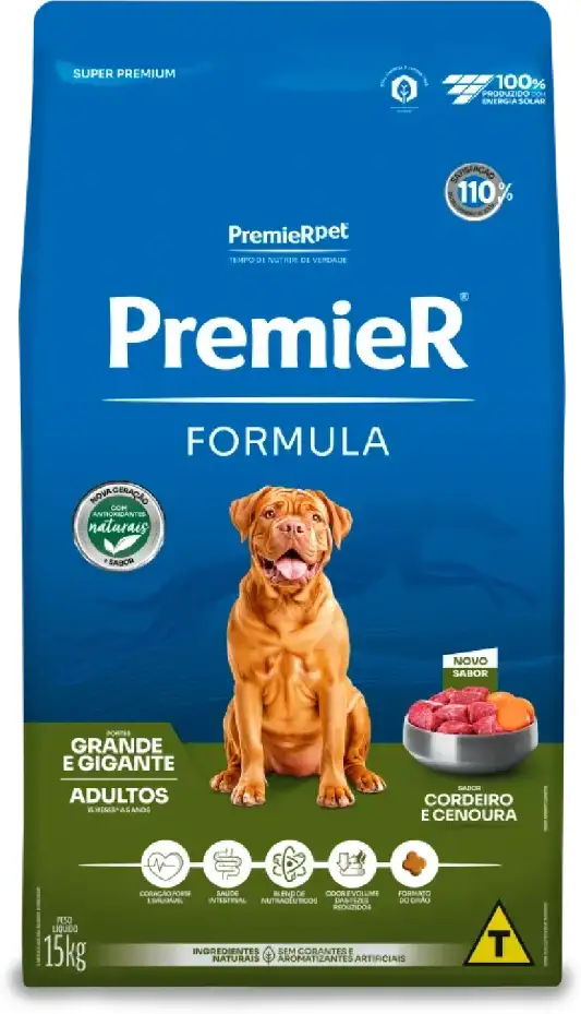 PremieR Formula para Cães Adultos Porte Grande e Gigante Sabor Cordeiro 15kg