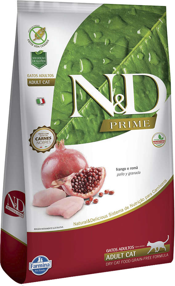 N&D Prime para Gatos Adultos Sabor Frango e Romã Adult Cat 400g