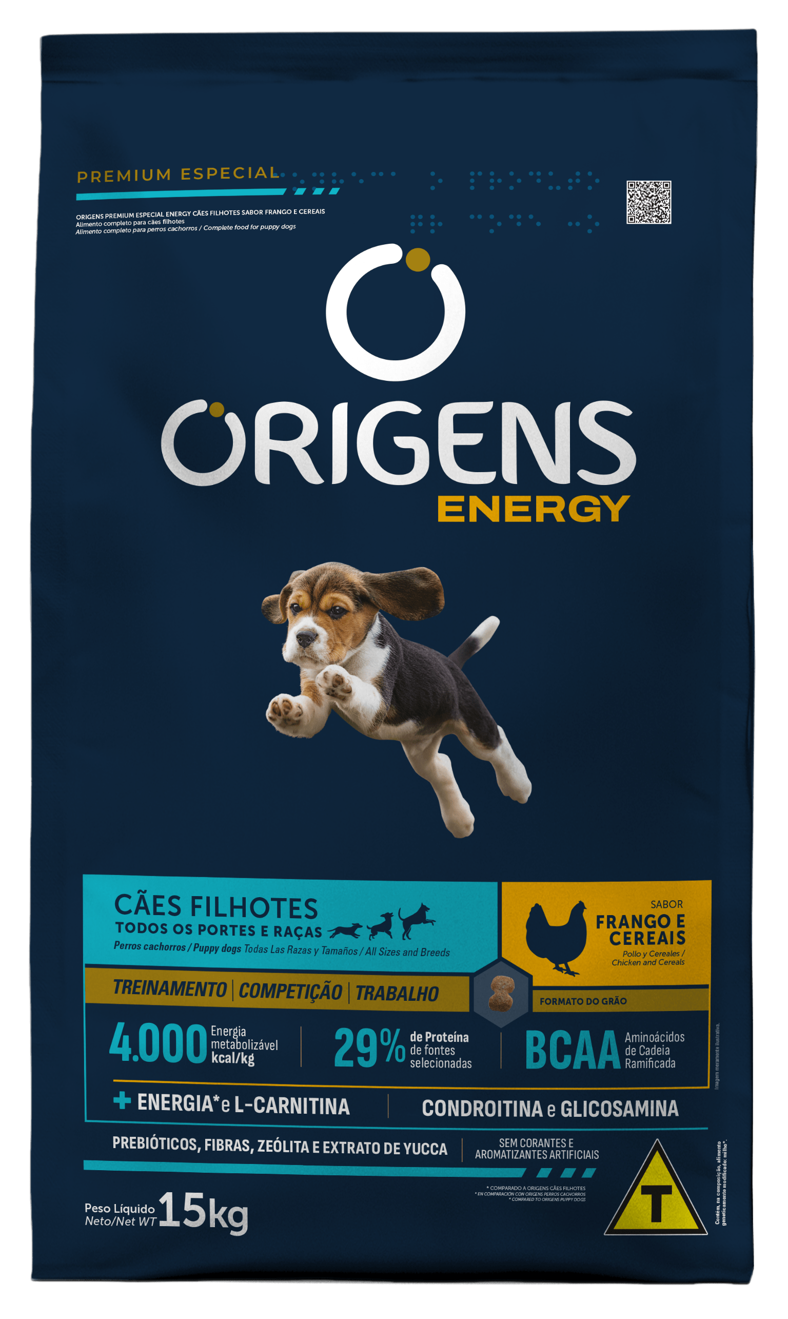 Origens Energy para Cães Filhotes Sabor Frango e Cereais 15kg
