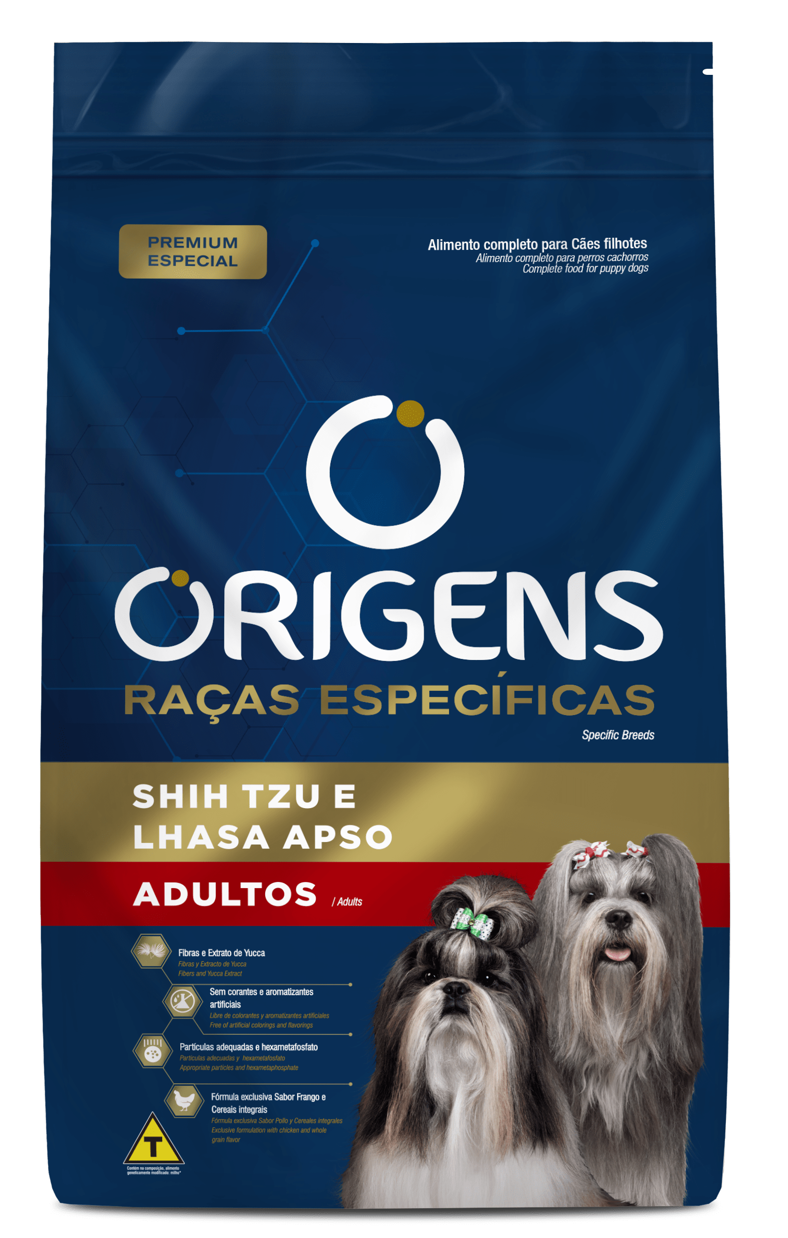Origens Raças Específicas para Cães Adultos Shih Tzu e Lhasa Apso 1kg