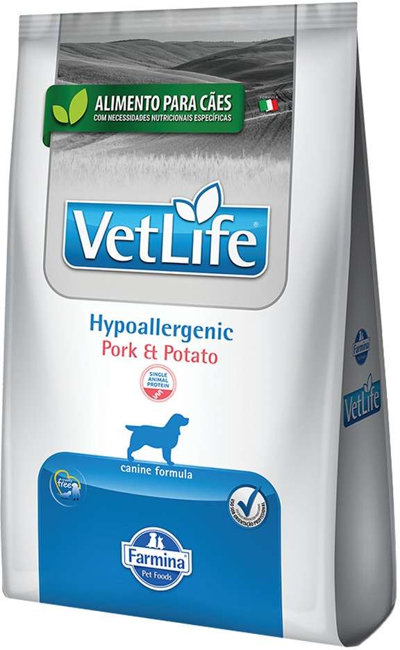 Ração Farmina Vet Life Hypoallergenic Pork e Potato para Cães Adultos