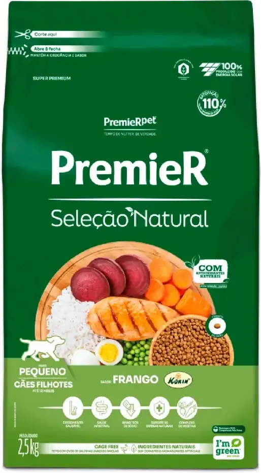 PremieR Seleção Natural para Cães Filhotes Porte Pequeno Sabor Frango Korin 2,5kg