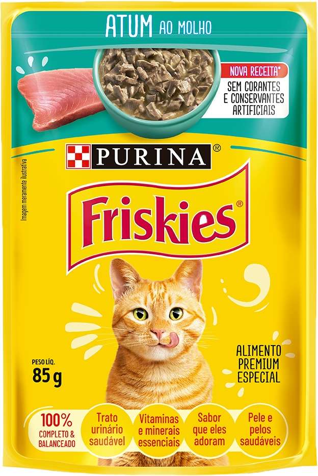 Ração Úmida Nestlé Purina Friskies Atum ao Molho para Gatos Adultos