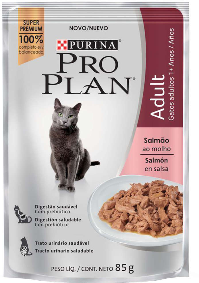 Ração Úmida Nestlé Purina Pro Plan Salmão ao Molho para Gatos Adultos