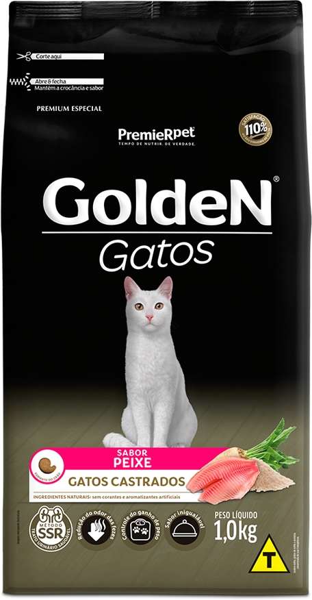 GoldeN para Gatos Castrados Sabor Peixe 1kg