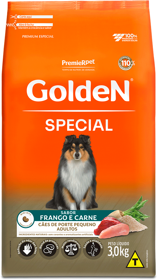 GoldeN Special para Cães Adultos Porte Pequeno Sabor Frango e Carne 3kg