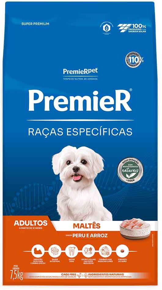 PremieR Raças Específicas para Maltês Adultos Sabor Peru e Arroz 7,5kg