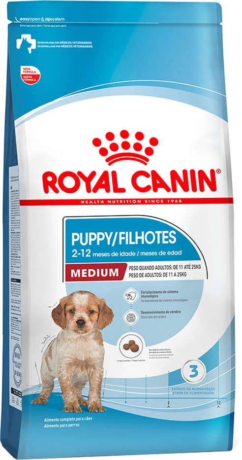Ração Royal Canin Medium Puppy para Cães Filhotes de Raças Médias de 2 a 12 Meses de Idade