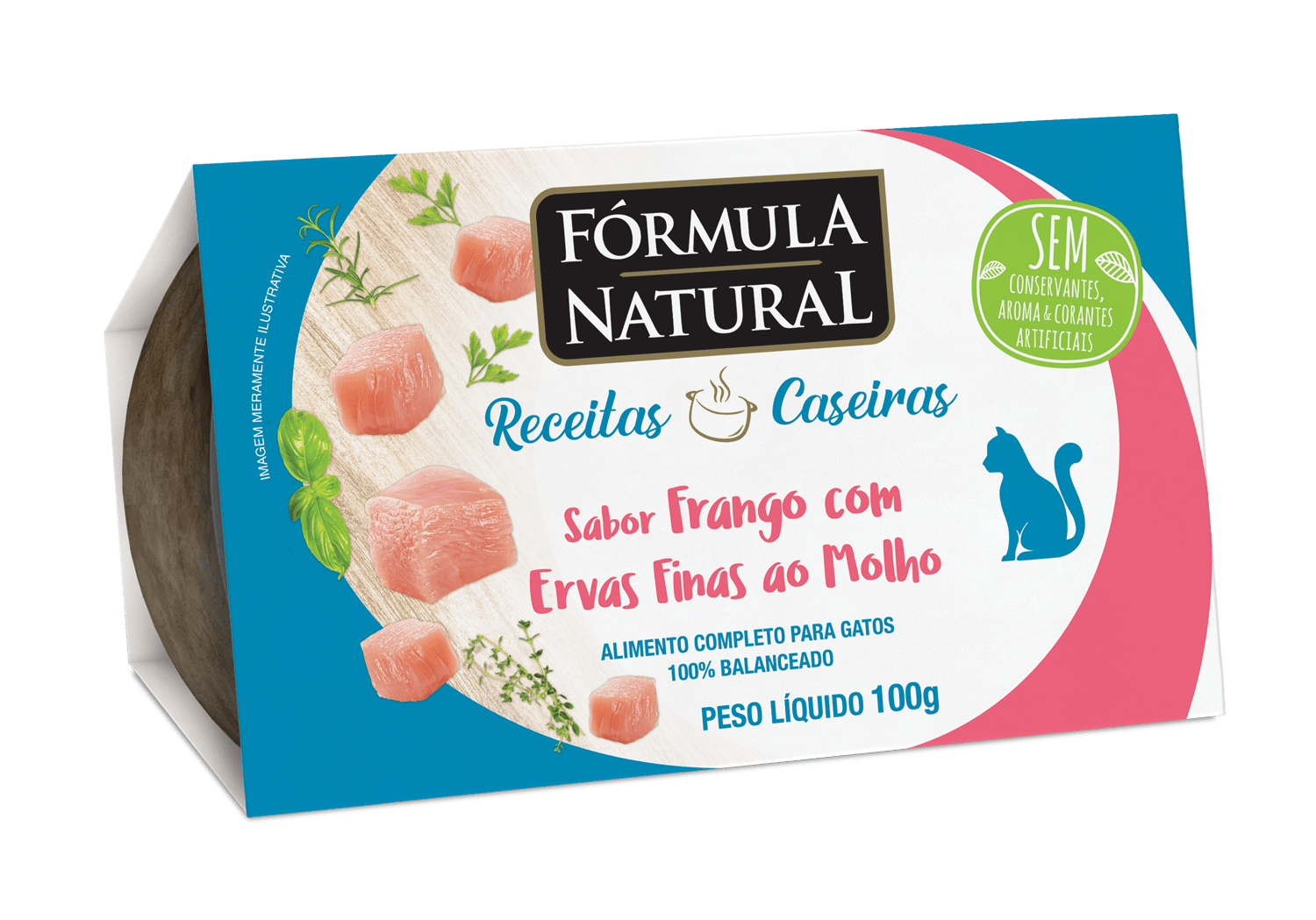 Fórmula Natural Receitas Caseiras para Gatos Adultos Frango com Ervas Finas ao Molho 100g
