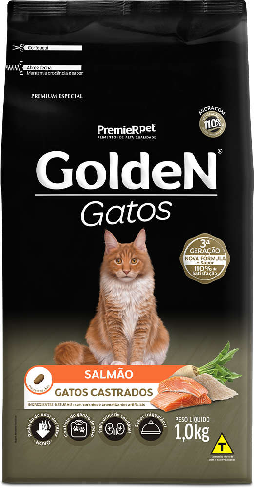 GoldeN para Gatos Castrados Sabor Salmão 1kg