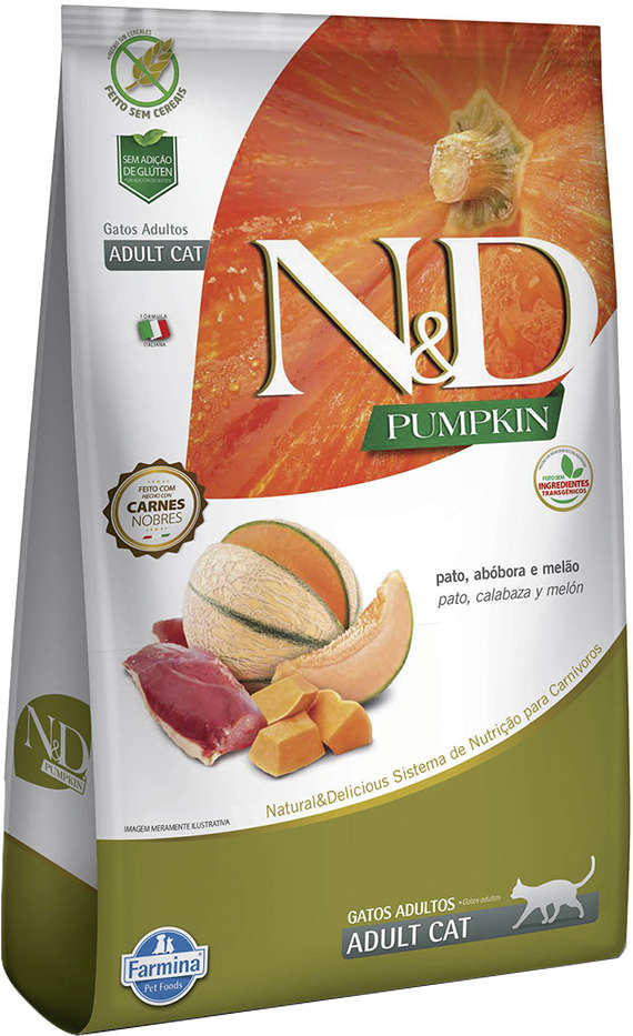N&D Pumpkin para Gatos Adultos Sabor Pato, abóbora e Melão Adult Cat 400g