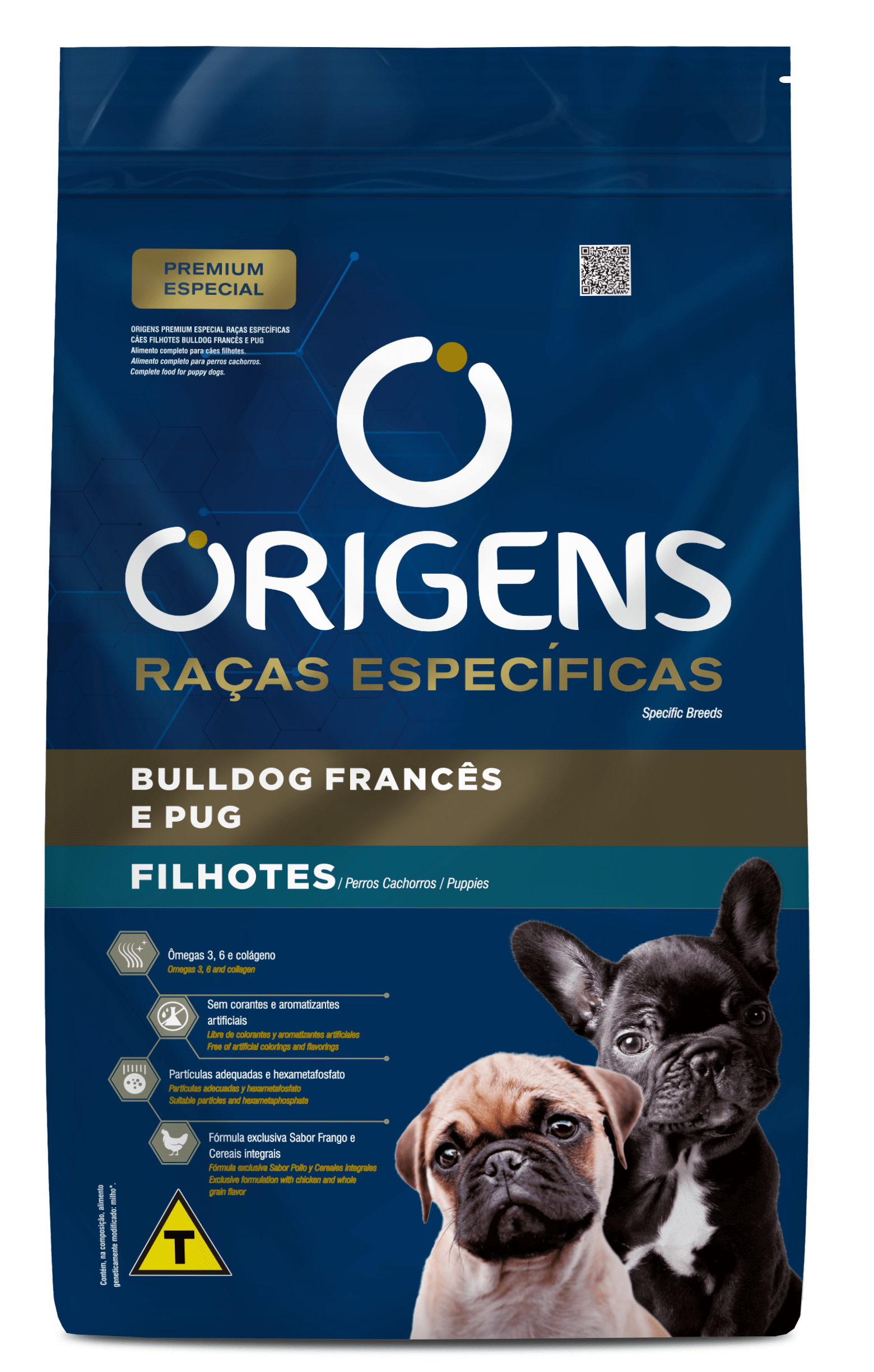 Origens para Cães Filhotes Bulldog Francês e Pug 1kg