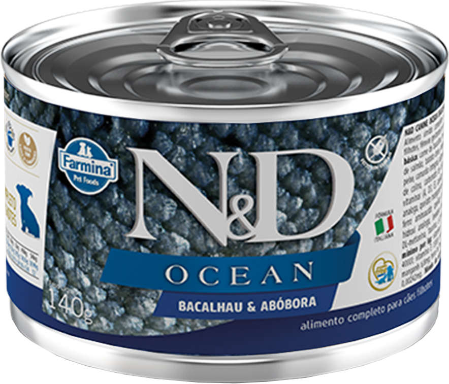 N&D Ocean Ração Úmida para Cães Filhotes Sabor Bacalhau e Abóbora Puppy Wet Food 140g
