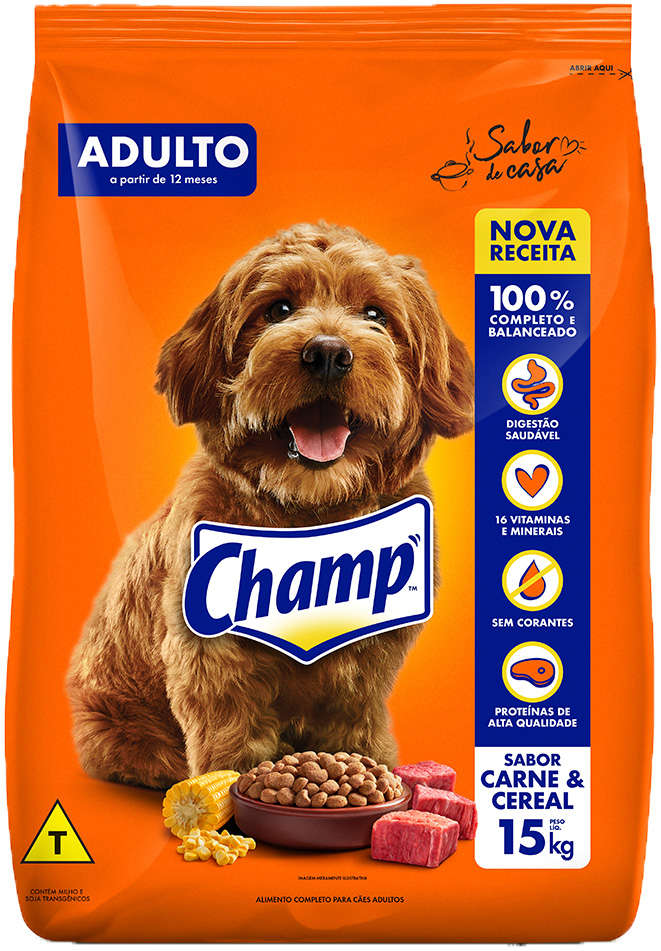 Ração Champ Carne e Cereais para Cães Adultos