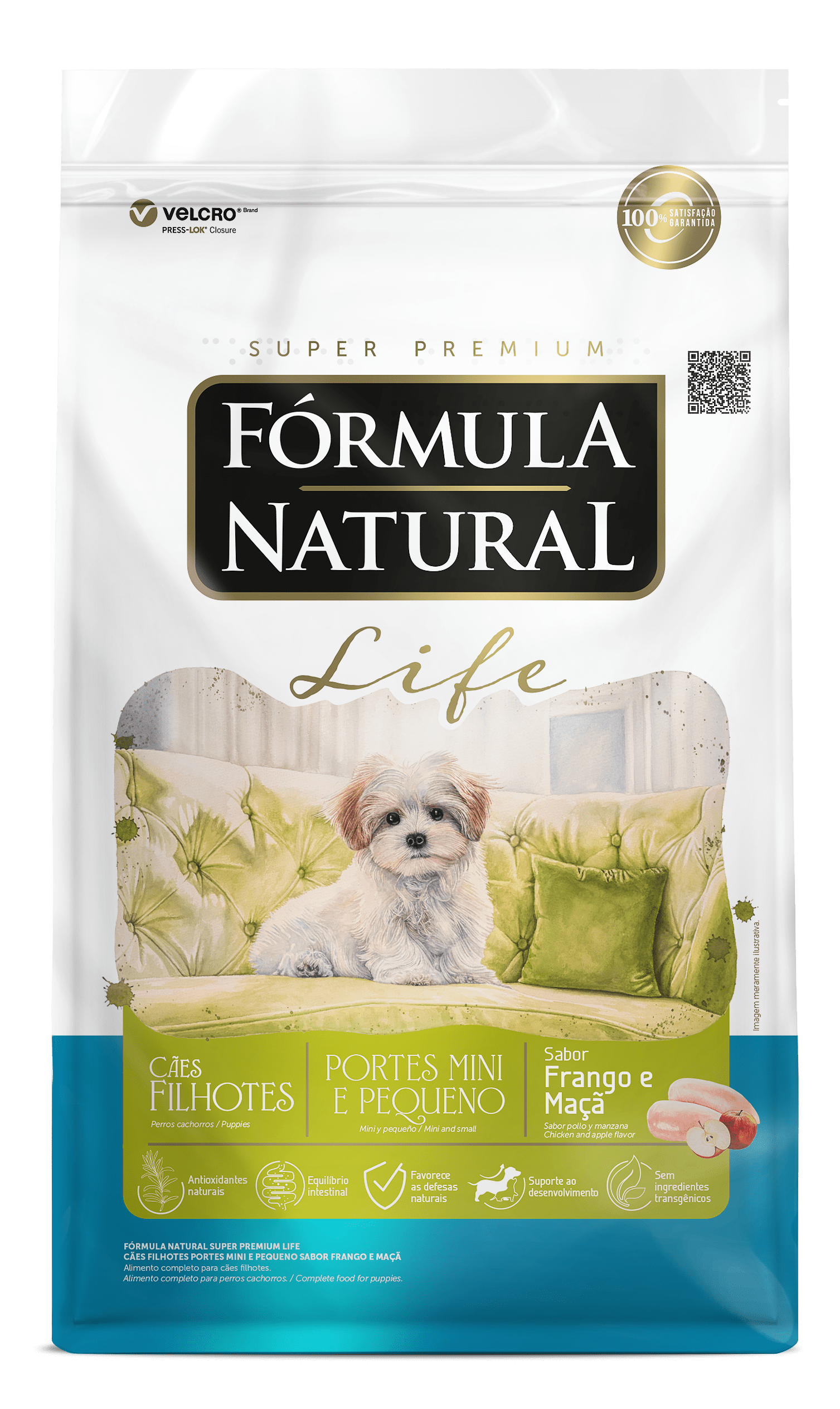 Fórmula Natural Life para Cães Filhotes Portes Mini e Pequeno Sabor Frango e Maçã 2,5kg