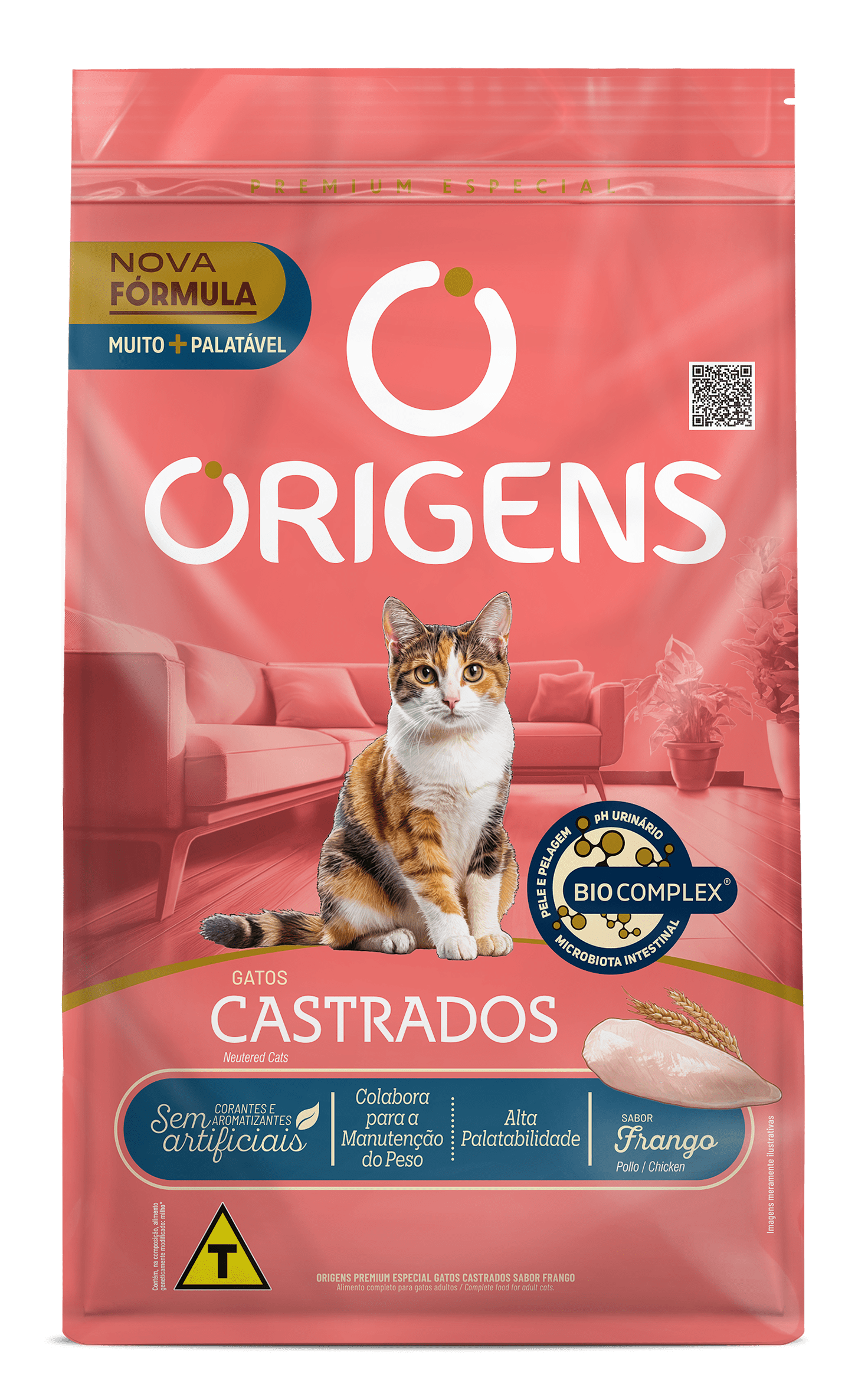 Origens para Gatos Castrado Sabor Frango 10,1kg