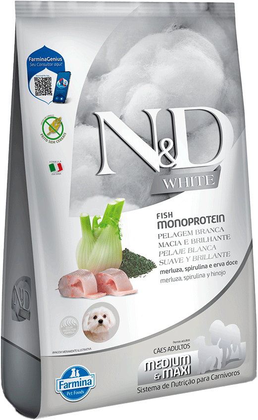 N&D White para Cães Adultos Porte Mini Sabor Peixe Adult Mini 2kg